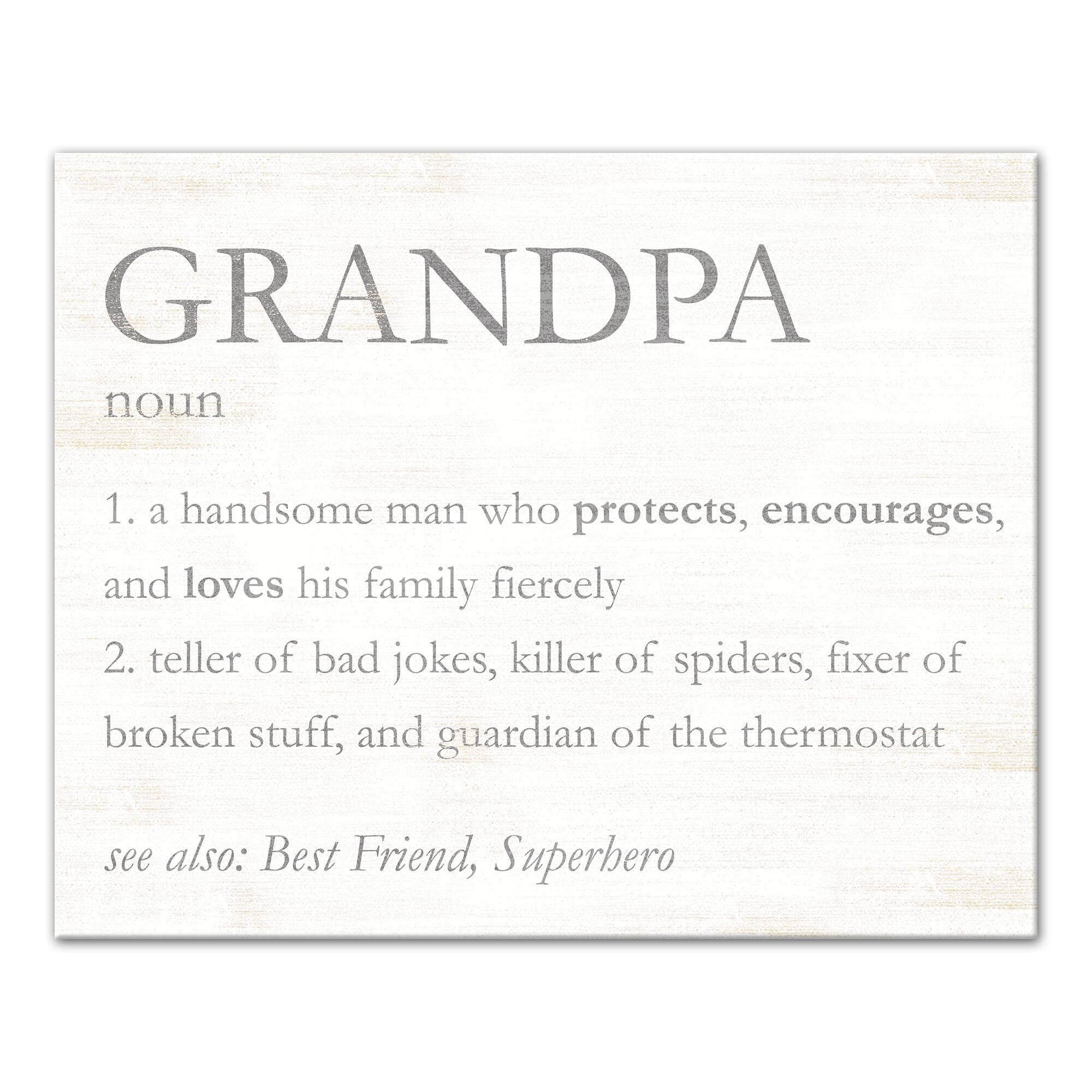 Grandpa Definition Recolor Canvas Wall Art